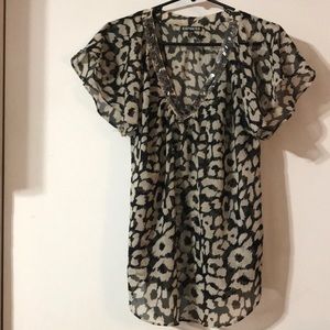 Black and white blouse